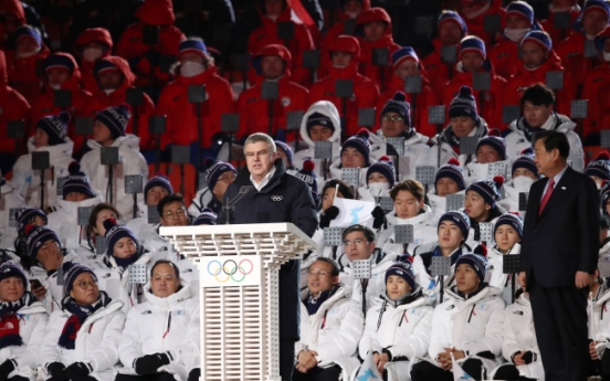 [PyeongChang 2018] IOC head lauds joint march of two Koreas