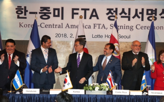 Korea signs free trade deal with Central America  as first in Asia