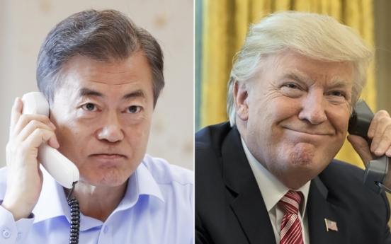 Moon, Trump vow continued effort to ensure successful US-NK summit