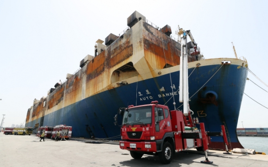 Car carrier fire put out 3 days after it started