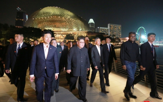 [US-NK Summit] N.Korean media reports Kim learned about Singapore's development during night tour