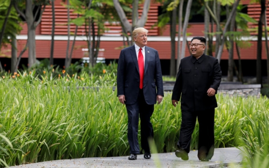 [US-NK Summit] Kim summit helped world avoid 'nuclear catastrophe': Trump