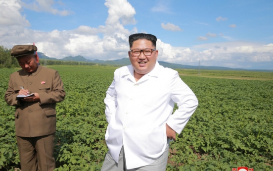 NK leader Kim inspects construction sites, farm