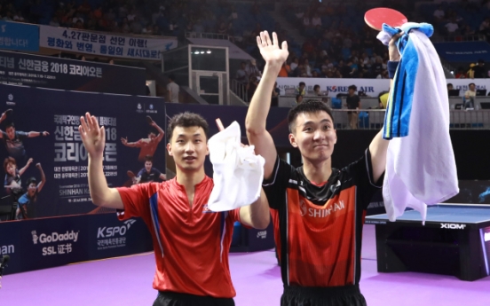 Unified Korean men's doubles team loses in semis, takes bronze