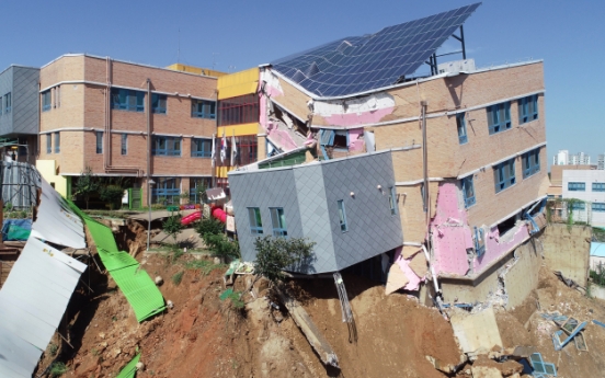 Preparatory work under way to tear down collapsing kindergarten