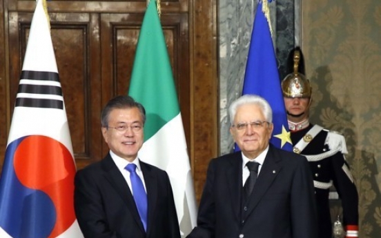 Moon and Italian president hold talks on bilateral ties