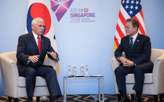 Moon, Pence stress cooperation on North Korea