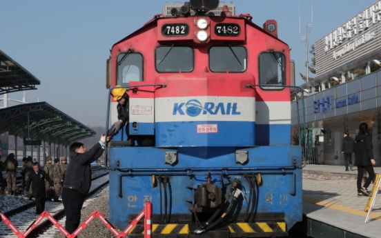 Train used for joint railway inspections in N. Korea returns home