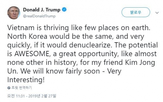 Trump says NK has 'awesome' potential if it denuclearizes