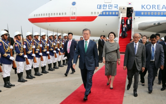 S. Korean president begins state visit to Cambodia