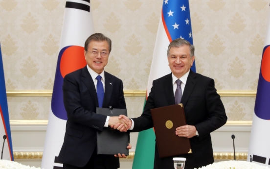 Leaders of S. Korea, Uzbekistan agree to upgrade ties, boost cooperation