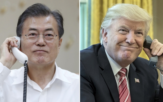 Moon, Trump to discuss N. Korea in phone talks: Cheong Wa Dae