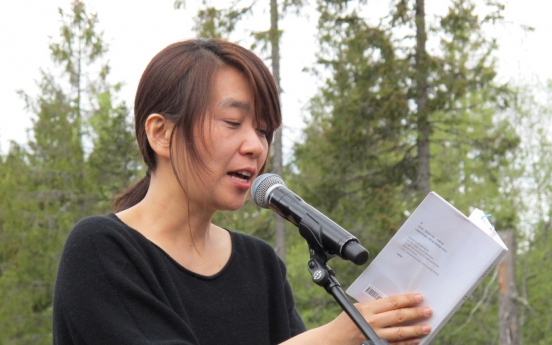 Han Kang hands over book to Norway's 'Future Library' project
