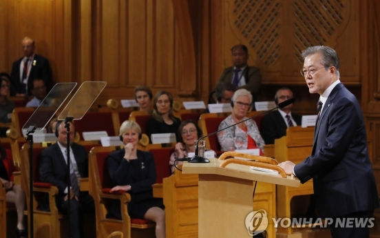 Moon suggests trust-based denuclearization, peace