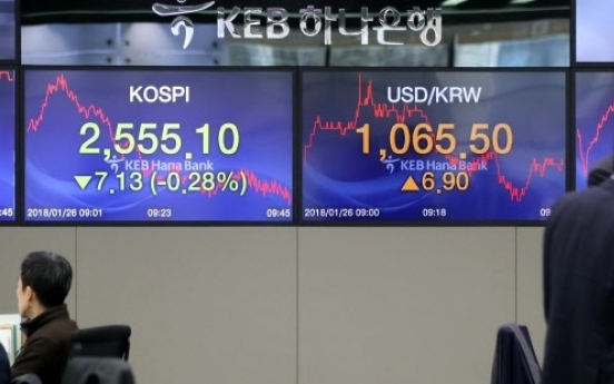 Korean stocks up late Monday morning