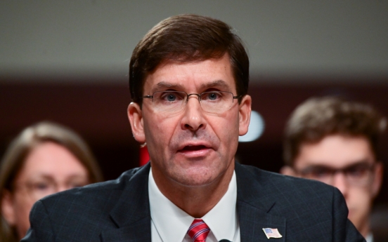 S. Korea, US in talks over new Pentagon chief Esper's possible trip to Seoul