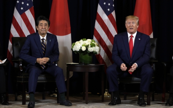 Trump, Abe note importance of trilateral cooperation with S. Korea