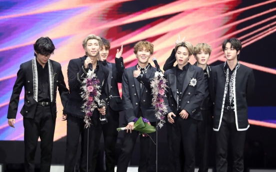 BTS wins top prize at Golden Disc Awards for 3rd consecutive year