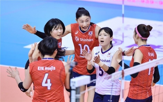 S. Korea defeats Kazakhstan to top group at Olympic women's volleyball qualifying tournament