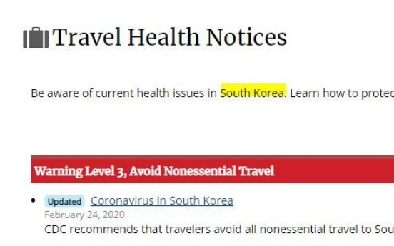 [Newsmaker] US CDC recommends avoiding nonessential travel to S. Korea over coronavirus