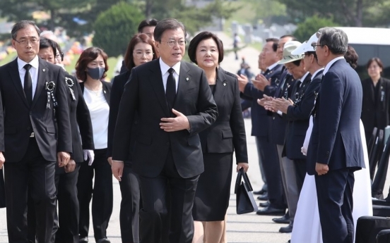 Moon vows stronger national defense, security in Memorial Day address