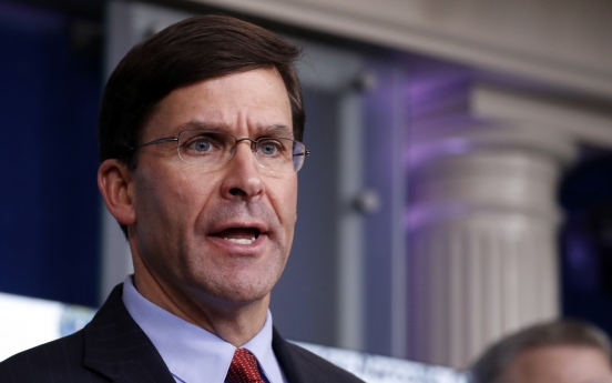 Esper lists S. Korea among partners standing up to China