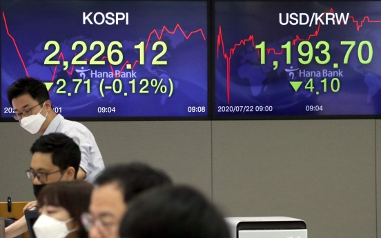 Seoul shares open nearly flat on profit-taking