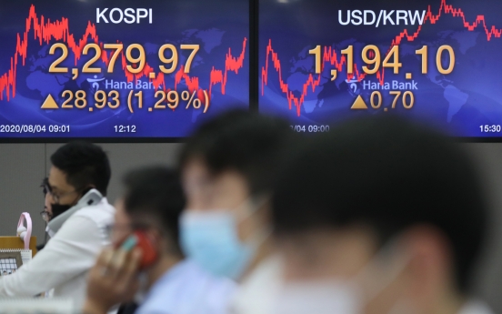 Seoul stocks almost hit 2-year high on economic rebound hopes