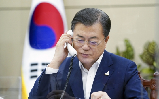 In phone talks with Moon, Putin says Russia set to cooperate on Korea peace: Cheong Wa Dae