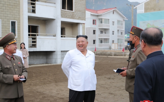 NK leader inspects flood recovery efforts together with sister