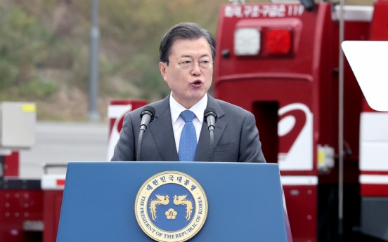 Moon honors heroes, vows efforts for safer nation on Firefighters' Day