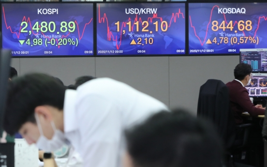 Seoul stocks open lower on profit-taking, lockdown concerns