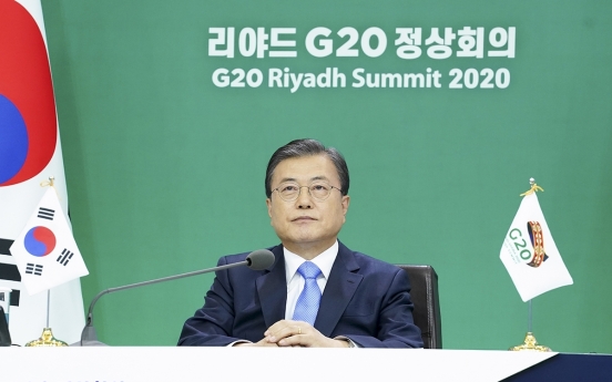 In virtual G20 summit, Moon urges int'l cooperation for pandemic response, economic recovery