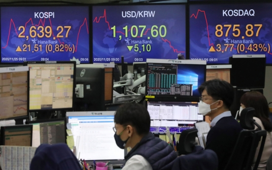 Seoul stocks open higher on Dow's record gain, vaccine hopes