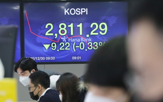 Seoul stocks open lower in final session of 2020