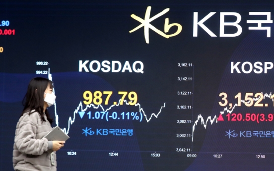 KOSPI soars past 3,100 on Samsung, Hyundai Motor