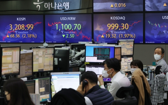 Seoul stocks surpass 3,200 to hit all-time high