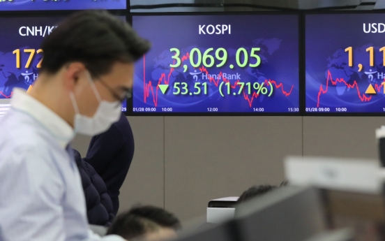 Seoul stocks dip nearly 2% on massive foreign selling