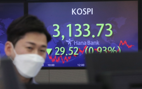 Seoul stocks snap 3-day winning streak on foreign and institutional selling