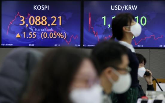 Seoul stocks open nearly flat on foreign, institutional selling