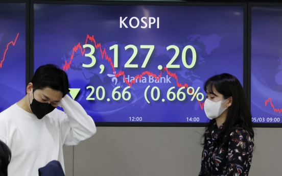 Seoul stocks down for 5th day on return of short selling