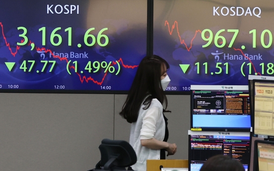 Seoul stocks tumble on foreign sell-offs amid inflation concerns