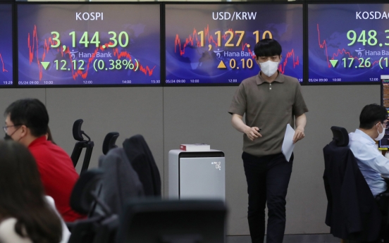 Seoul stocks down for 3rd day on inflation concerns