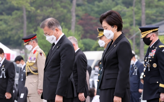 Moon apologizes over 'unjust death' caused by 'evil practice' in barracks during Memorial Day speech