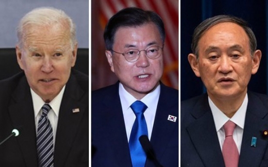 Moon meets Suga, Biden at G-7 summit