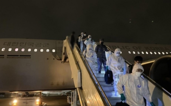 Aerial tanker carrying virus-hit Cheonghae unit heads home from Africa