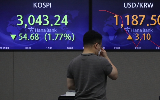 Seoul stocks down for 2nd day over inflation woes