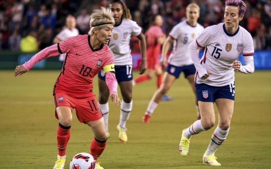 S. Korea hold mighty US to scoreless draw in women's football friendly