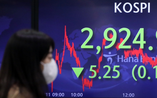 Seoul stocks down for 2nd day amid inflation woes