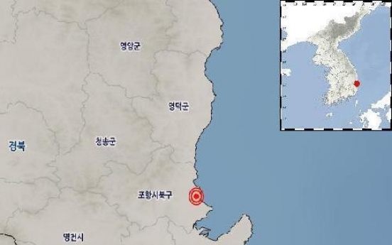 2.1 magnitude quake hits southeastern city of Pohang: KMA